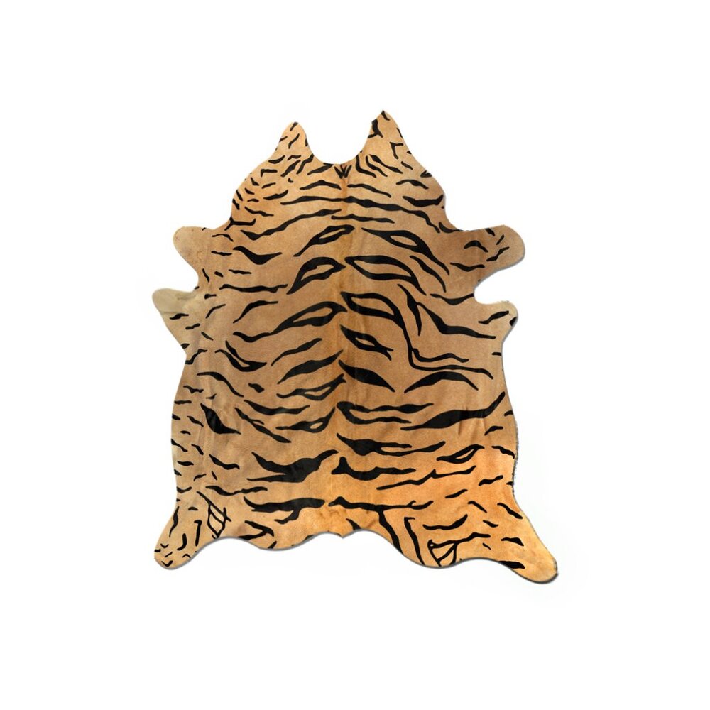 Natural Home Decor Togo Cowhide Rug | 1-Piece | Tiger chocolate on natural | 5'x
